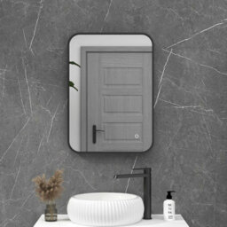 Royal Bathrooms Luton 500 X 700mm Black Backlit Framed Led Illuminated Rectangular Bathroom Mirror With Touch Sensor & Anti-Fog - thumbnail 9