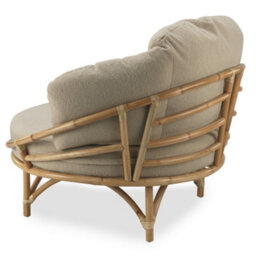 Desser Snug Natural Cuddle Chair Rattan With Boucle Latte Cushion - thumbnail 2