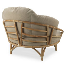 Desser Snug Natural Cuddle Chair Rattan With Boucle Latte Cushion - thumbnail 3