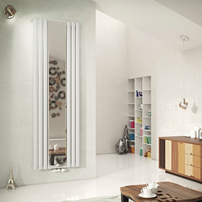 Ximax Fortuna Mirror Form1859W White Vertical 2387Btu Radiator, (W)590mm X (H)1800mm - image 1