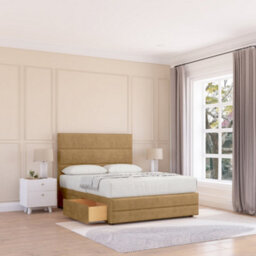 "Sloomy 4Ft6 California Naples Slate Bed Set With 2 Drawers & Footboard, Mattress & 54"" Headboard - Double"