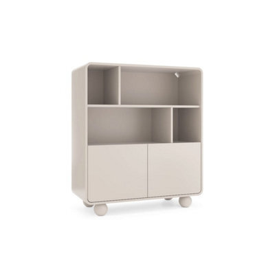 Arte  Albion Highboard Cabinet 108Cm - Cashmere Finish, Push-To-Open Doors, Drawers & Open Display Compartments - image 1