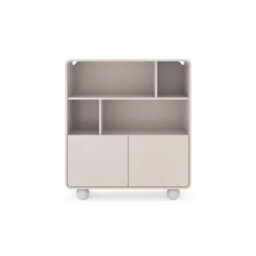Arte  Albion Highboard Cabinet 108Cm - Cashmere Finish, Push-To-Open Doors, Drawers & Open Display Compartments - thumbnail 2