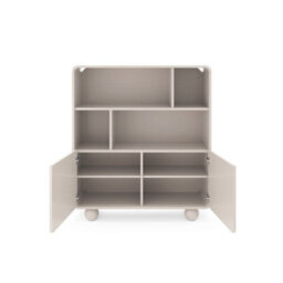 Arte  Albion Highboard Cabinet 108Cm - Cashmere Finish, Push-To-Open Doors, Drawers & Open Display Compartments - thumbnail 3