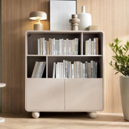 Arte  Albion Highboard Cabinet 108Cm - Cashmere Finish, Push-To-Open Doors, Drawers & Open Display Compartments - thumbnail 5