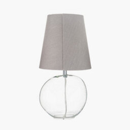 Pacific Lifestyle Neutral Clear Glass Table Lamp With Grey Shade - thumbnail 3