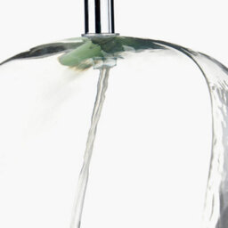 Pacific Lifestyle Neutral Clear Glass Table Lamp With Grey Shade - thumbnail 4
