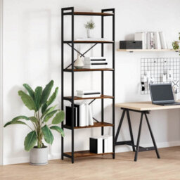 Berkfield Bookcase Smoked Oak 60 X 30 X 188 Cm Engineered Wood - thumbnail 1