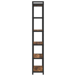 Berkfield Bookcase Smoked Oak 60 X 30 X 188 Cm Engineered Wood - thumbnail 6