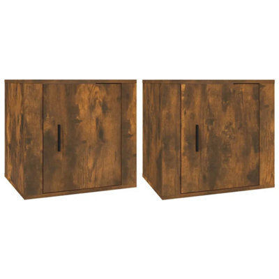 Berkfield Elegant Bedside Cabinets 2 Pcs Smoked Oak 50X39X47 Cm - image 1