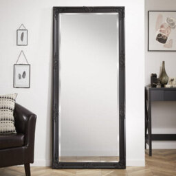The Online Mirror Shop Leaner Mirror Highbury Bevelled Edge Glass Rectangle Full Length With Antique Black Frame- H 165Cm X W 74Cm For Hanging In Bedroom - thumbnail 2