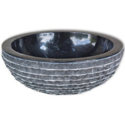 Berkfield Elegant Basin Marble 40 Cm Black