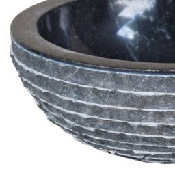 Berkfield Elegant Basin Marble 40 Cm Black - thumbnail 3