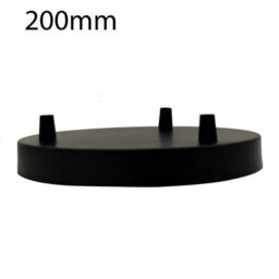 3 Outlet Black Ceiling Rose Light Fitting 200mm Metal Round Canopy Kit With Cord Grips For Pendant Lights And Chandeliers