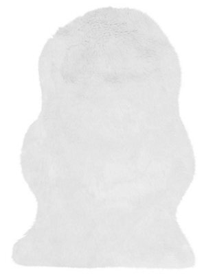 White Sheepskin Plain Shaggy Easy To Clean Rug For Bedroom Dining Room And Living Room-140Cm X 200Cm (Quad) - image 1