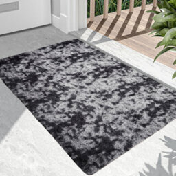 Ameha Non Slip Rugs Bedroom Living Room Shaggy Fluffy Kitchen Hallway Large Floor Mat Tye Dye Grey 80X150 Cm Rug - thumbnail 3