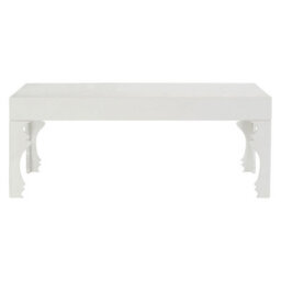 Orsina High Gloss White Coffee Table, White Wood Coffee Table, Rectangular Coffee Table, Stylish Coffee Table