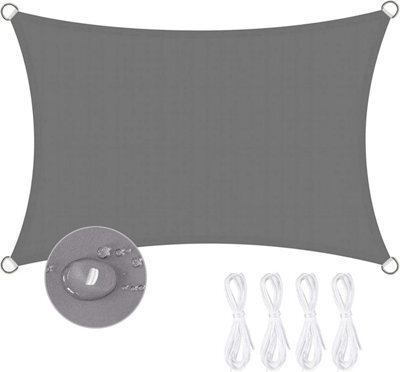 Grey 2X3M Rectangular Shade Sail 95% Uv Protection Waterproof - image 1
