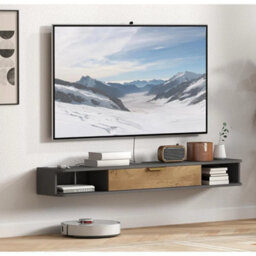 Floating Tv Cabinet Unit Wall Mounted Media Console Storage Shelves - thumbnail 4