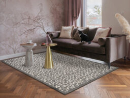 Mayfair Living Room Area Rug Metallic Sheen Contemporary Modern Leopard Design - Black 120Cm X 170Cm