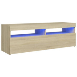 Berkfield Tv Cabinet With Led Lights Sonoma Oak 120X35X40 Cm - thumbnail 2