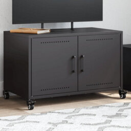 Berkfield Tv Cabinet Black 68X39X43.5 Cm Steel - thumbnail 1
