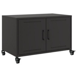 Berkfield Tv Cabinet Black 68X39X43.5 Cm Steel - thumbnail 2