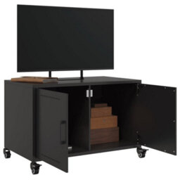 Berkfield Tv Cabinet Black 68X39X43.5 Cm Steel - thumbnail 4