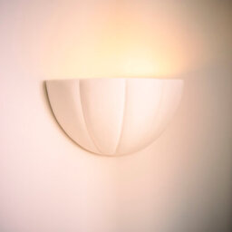 Valuelights Leonardo Paint-Me Plain Ceramic Scallop Flush Wall Light With Bulb - thumbnail 1