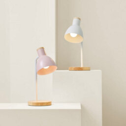 Valuelights Woody White Metal Dome Shade Wooden Base Desk Task Adjustable Table Lamp - thumbnail 6