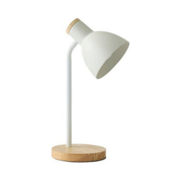 Valuelights Woody White Metal Dome Shade Wooden Base Desk Task Adjustable Table Lamp - thumbnail 7