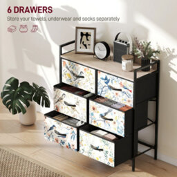 Wyld Haus Tonona 6-Drawer White Fabric Storage Chest - Slim Contemporary Dresser 79W X 29D X 85H Cm - thumbnail 4