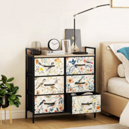 Wyld Haus Tonona 6-Drawer White Fabric Storage Chest - Slim Contemporary Dresser 79W X 29D X 85H Cm - thumbnail 2