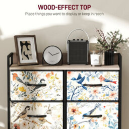 Wyld Haus Tonona 6-Drawer White Fabric Storage Chest - Slim Contemporary Dresser 79W X 29D X 85H Cm - thumbnail 5