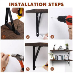 4 Piece Home Corner Floating Shelves Wall Mounted Storage Wooden Display Shelf - thumbnail 4