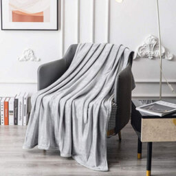 Keplin Flannel Fleece Throw Blanket 150 X 200Cm, Silver Grey - thumbnail 5