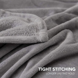 Keplin Flannel Fleece Throw Blanket 150 X 200Cm, Silver Grey - thumbnail 2