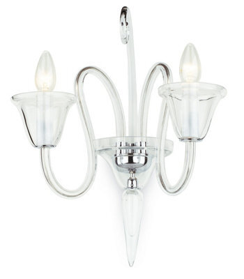 Luminosa Lighting Luminosa Saskia Curved Chrome Candle Wall Lamp