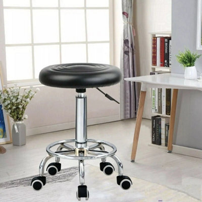 White Swivel Adjustable Office Stool - image 1