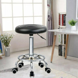 White Swivel Adjustable Office Stool