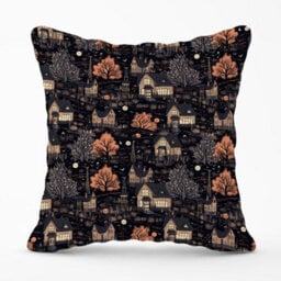 Warren Reed Designer Spooky Haunted Houses Pattern Outdoor Cushion 45Cm X 45Cm - thumbnail 1