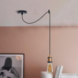 Ledsone 2M Vintage Industrial Black Spider Chandelier Adjustable E27 Pendant Lamp With Bulb - thumbnail 6