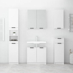 Berkfield Bathroom Cabinet White 32X34X188.5 Cm Engineered Wood - thumbnail 3