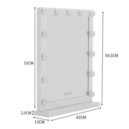 Living And Home Hollywood Vanity Mirror Makeup Mirror Touch Control Lighted Mirror With 13 Dimmable Light Bulbs 40X 52Cm - thumbnail 7