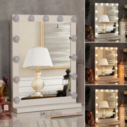 Living And Home Hollywood Vanity Mirror Makeup Mirror Touch Control Lighted Mirror With 13 Dimmable Light Bulbs 40X 52Cm - thumbnail 2
