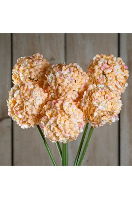 White Apricot Allium Faux Flower Stem For Elegant Decor - image 1