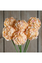 White Apricot Allium Faux Flower Stem For Elegant Decor - thumbnail 1