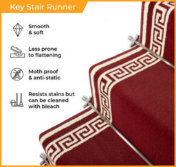 Key Stair Runner - Soft & Durable Carpet Runner For Stairs & Staircases, Multiple Lengths - thumbnail 3