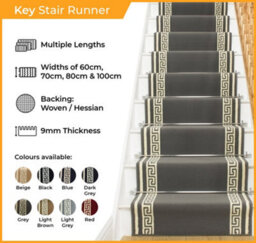 Key Stair Runner - Soft & Durable Carpet Runner For Stairs & Staircases, Multiple Lengths - thumbnail 2