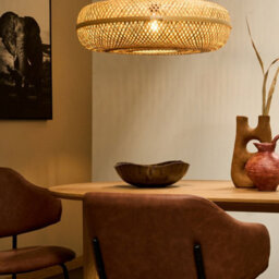 Wyld And Coco Luminanest Pendant Lamp - Handwoven Natural Bamboo Shade, Boho Round Light, W62 X H133Cm - thumbnail 2